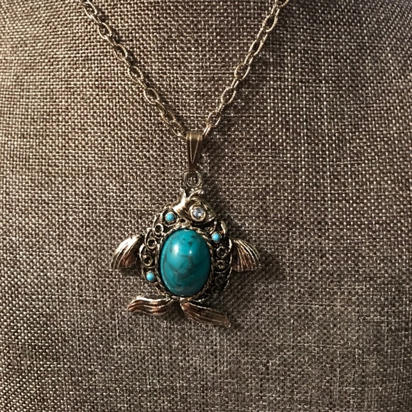 Vintage Jewelry - Vintage Fish turquoise necklace #34